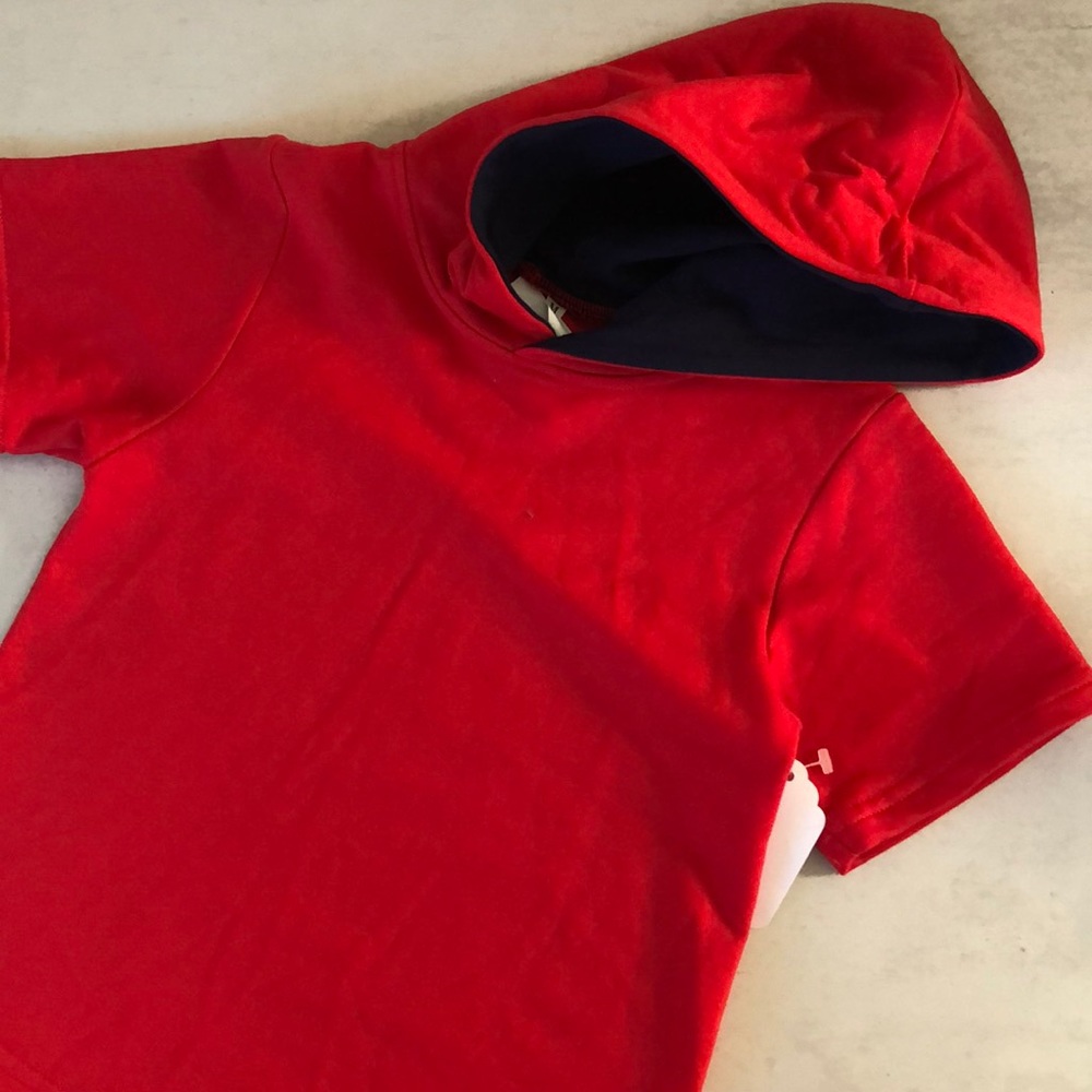 NWT Red Swim hoodie with deep sea diver detail